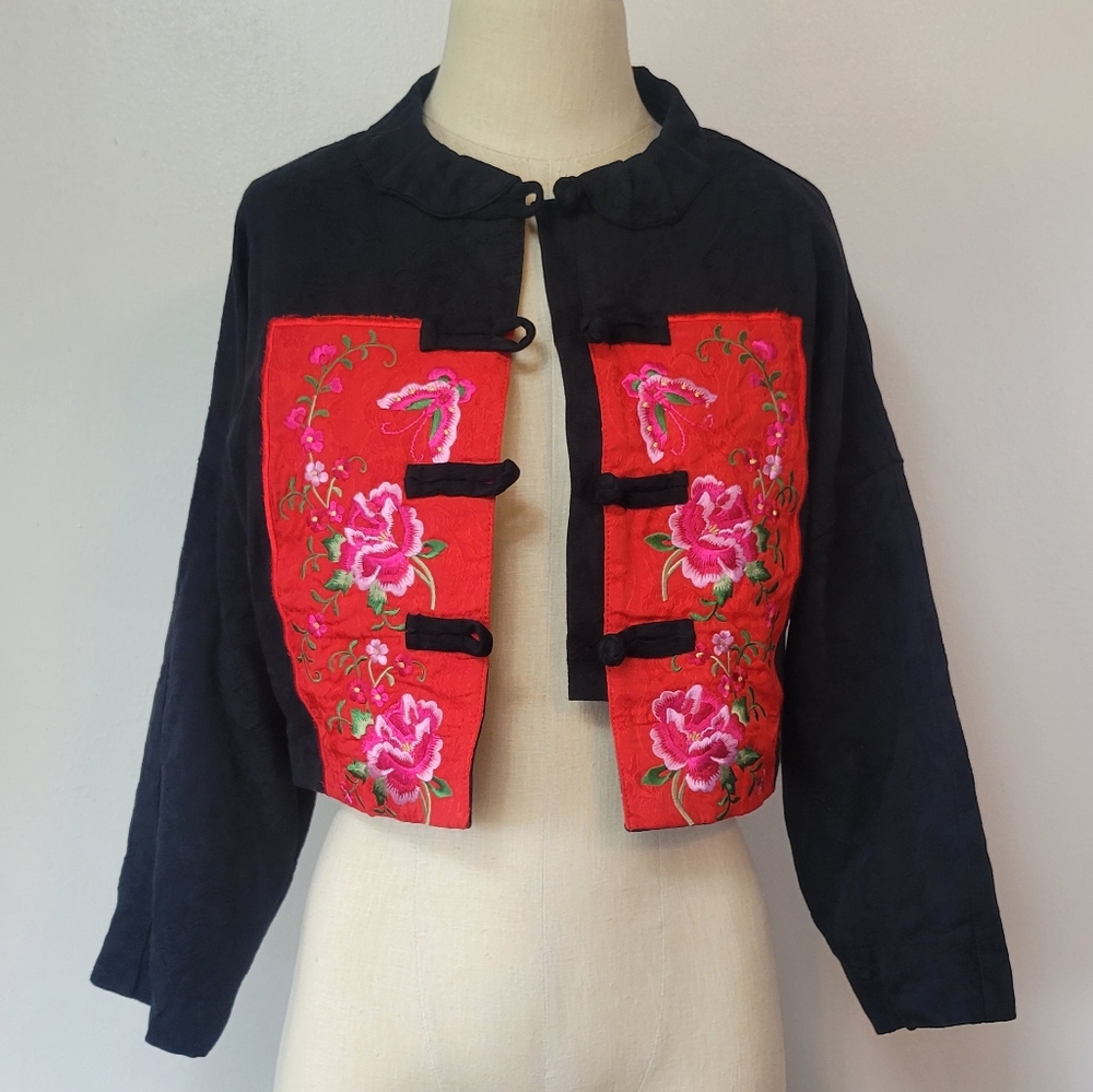 Chinese Embroidered Cropped Jacket - Picture 5 of 15